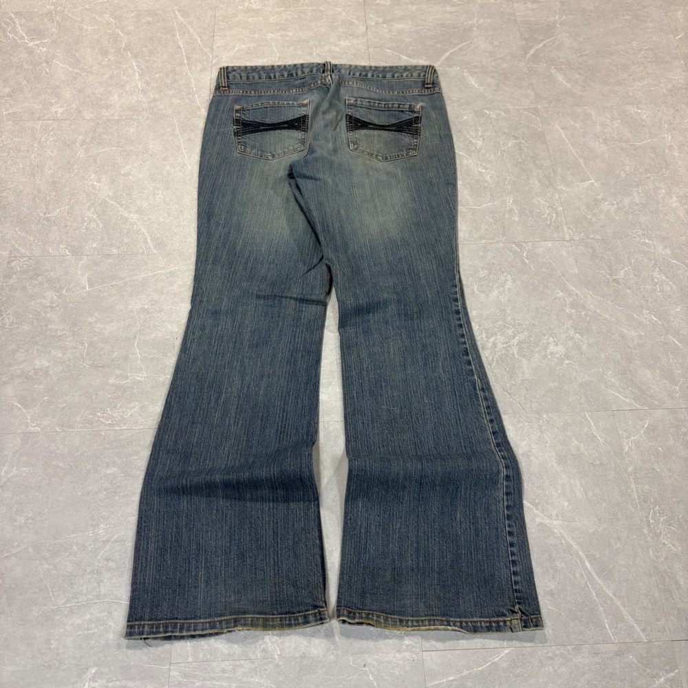 Route 66 Womens Low Rise Flare Jeans Medium Wash Denim Blue Size 7/8 4366